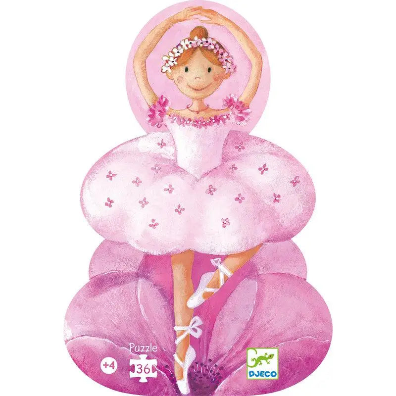 Cartoon ballerina figurine with a pink tutu dress and tiara.