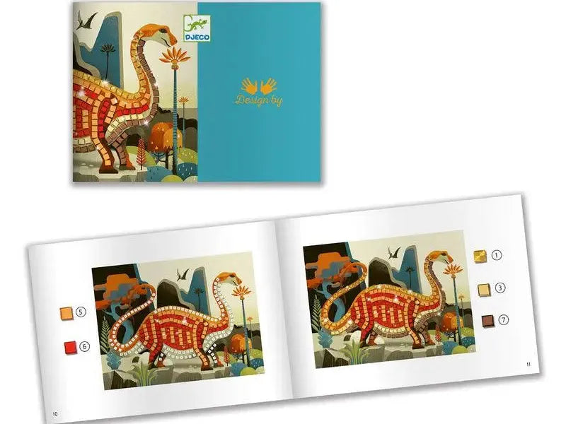 Colorful dinosaur-themed children’s craft or activity book featuring paper models and illustrations.