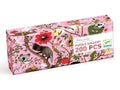 Pink puzzle box with animal illustrations.