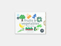 Flash card set featuring illustrations of fruits and vegetables.
