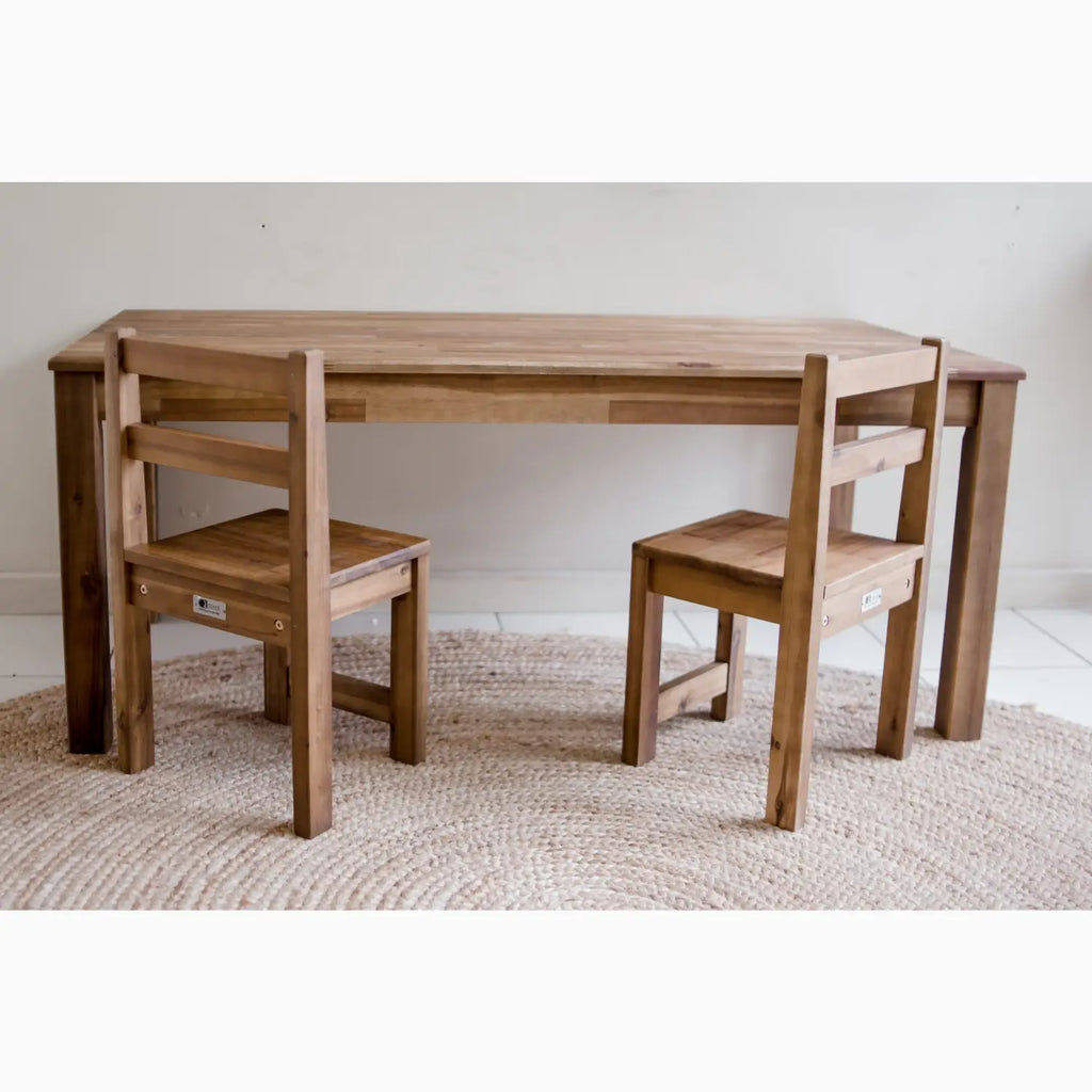 Wooden table and chairs set.