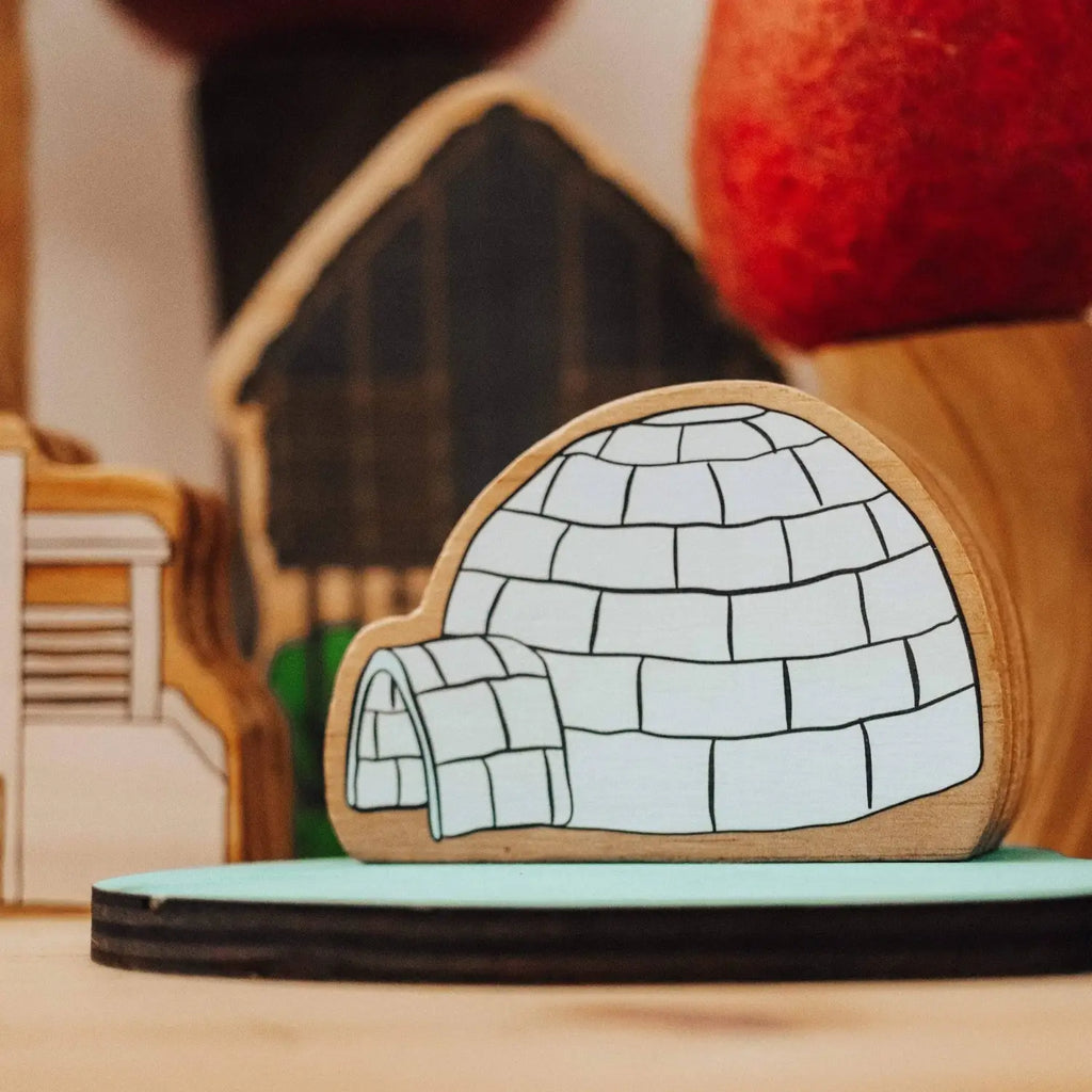 Wooden igloo toy.