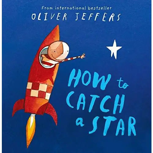 Book cover featuring a cartoon rocket with a child reaching for a star.