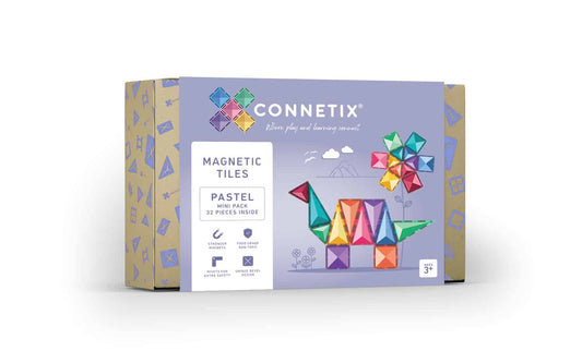 Connetix 32-Piece Pastel Mini Exploration Pack for Creative Play and STEAM Learning