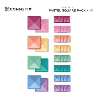 Connetix Pastel Square Pack 40 pc
