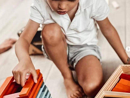 KAPLA Blocks Building Planks - 100 Octocolour Set - Wooden Case