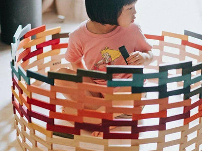 KAPLA Blocks Building Planks - 100 Octocolour Set - Wooden Case