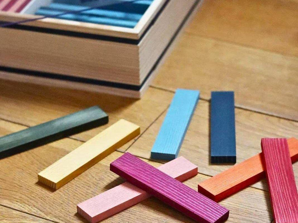 KAPLA Blocks Building Planks - 100 Octocolour Set - Wooden Case