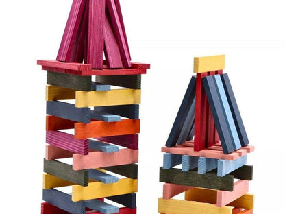 KAPLA Blocks Building Planks - 100 Octocolour Set - Wooden Case