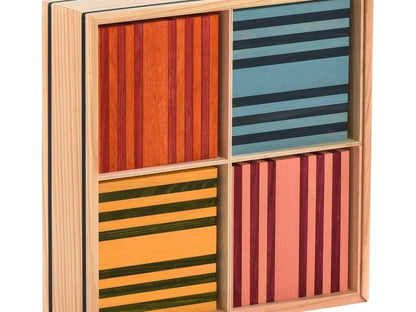 KAPLA Blocks Building Planks - 100 Octocolour Set - Wooden Case