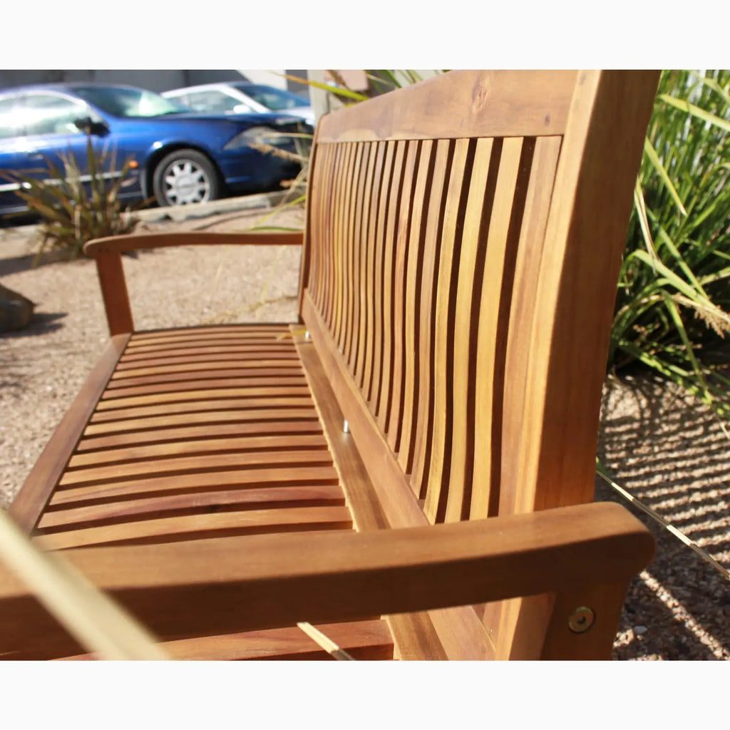 Wooden outdoor bench.