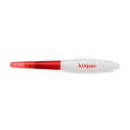 Red and white marker or crayon labeled ’kitpas’.