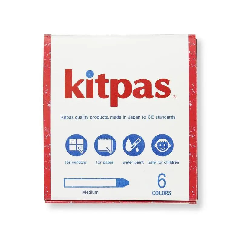 Box of Kitpas drawing materials featuring 6 colors and product icons.