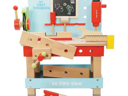 Wooden toy workbench.