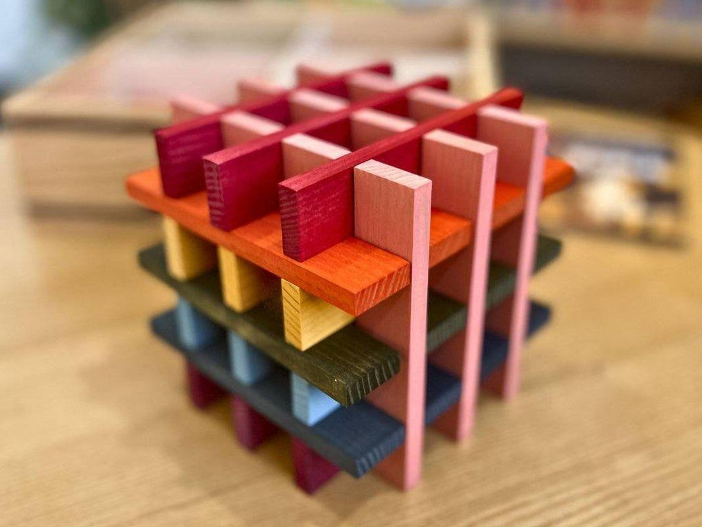 KAPLA Blocks Building Planks - 100 Octocolour Set - Wooden Case