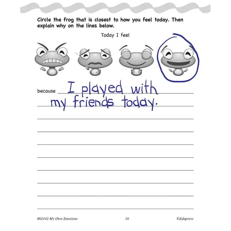 Worksheet about emotions.