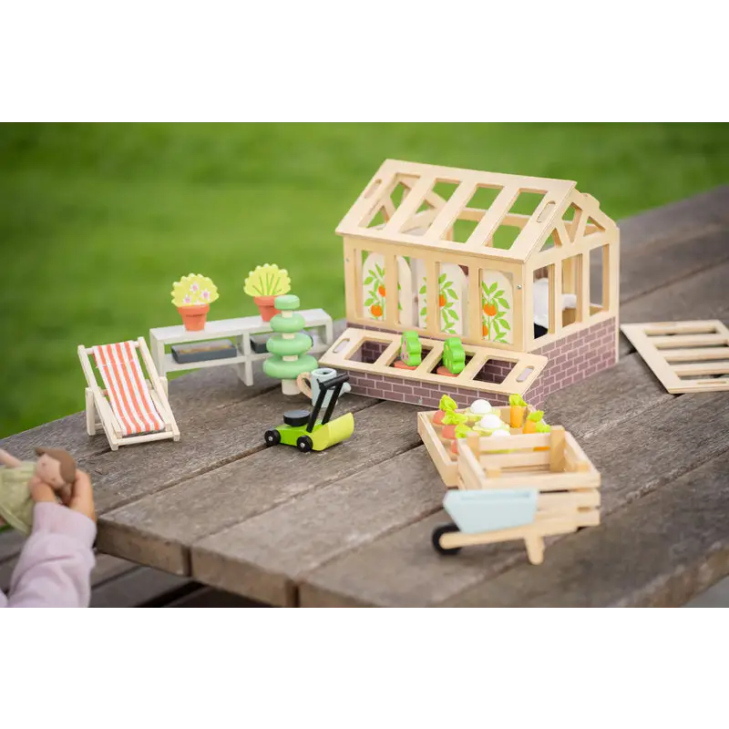 Wooden toy garden set.