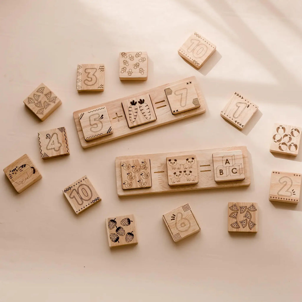 Wooden math learning toy.