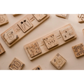 Wooden educational math puzzles.