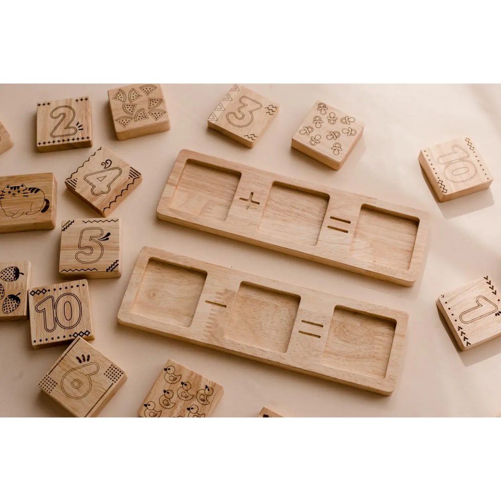 Wooden math learning toy.