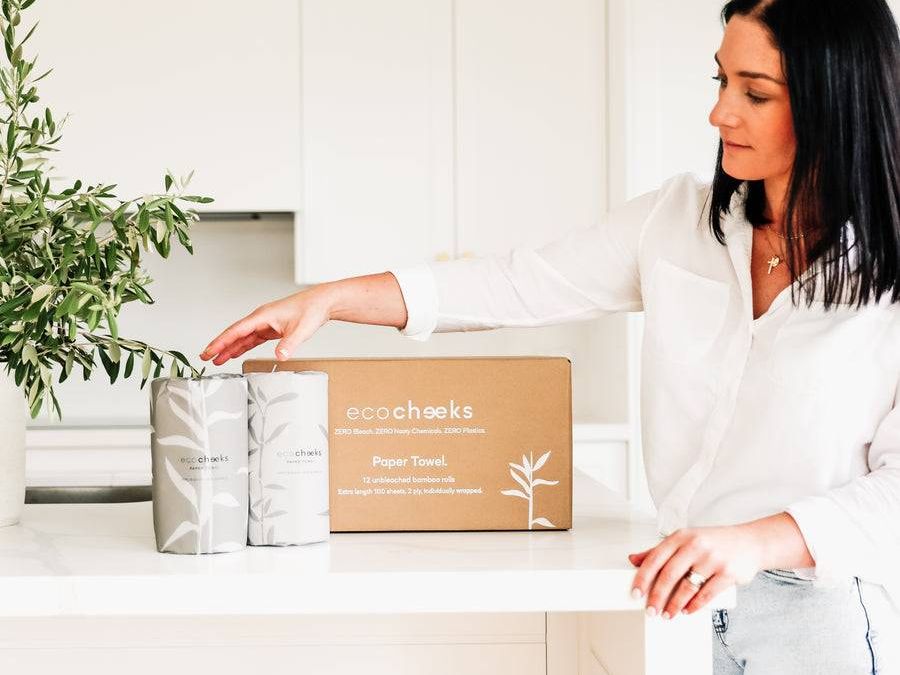 Eco Cheeks Unbleached Bamboo Paper Towel - 12 Rolls