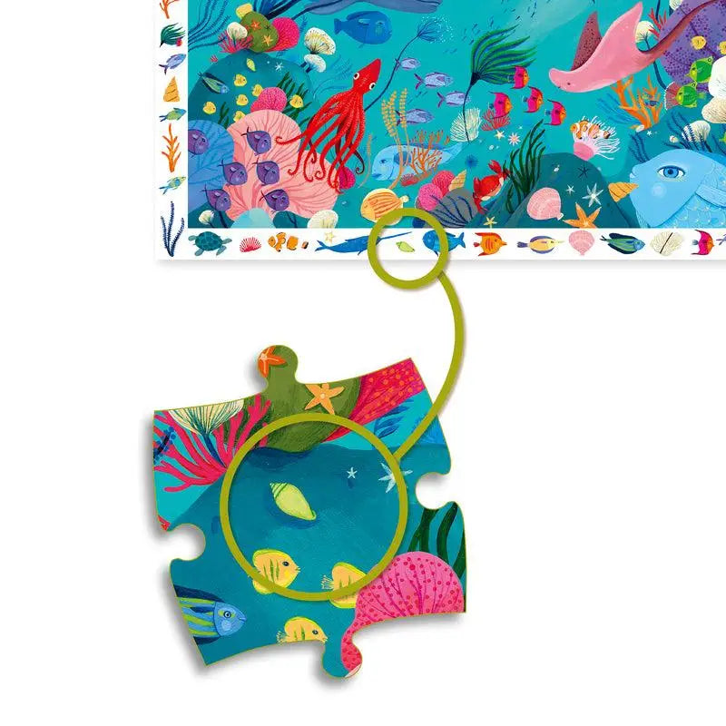 Colorful puzzle piece depicting an underwater scene with sea creatures and plants.