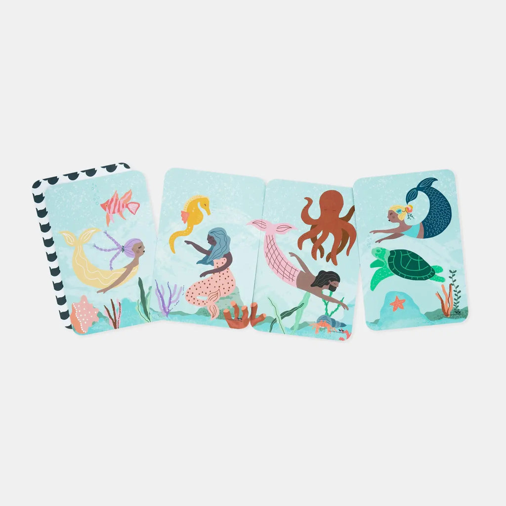 Set of illustrated cards depicting various sea creatures and underwater scenes.