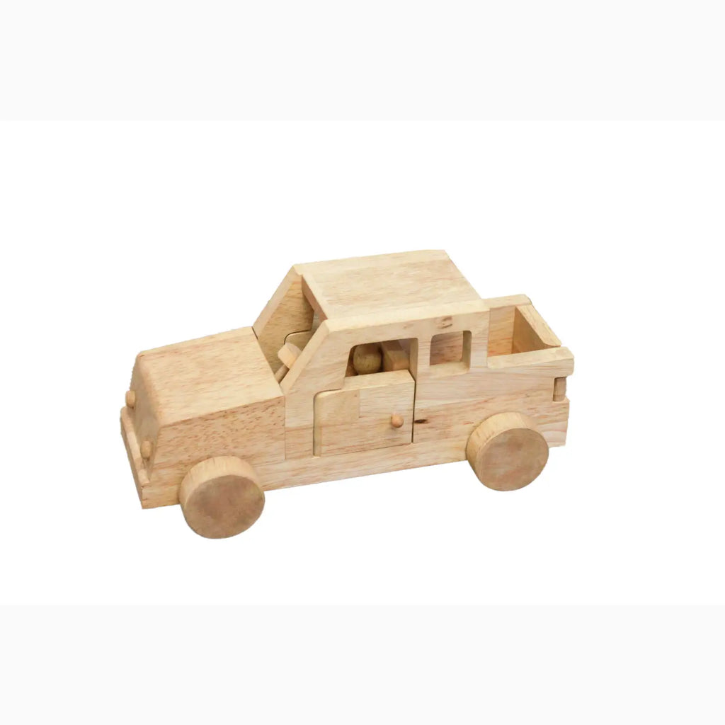 Wooden toy truck.