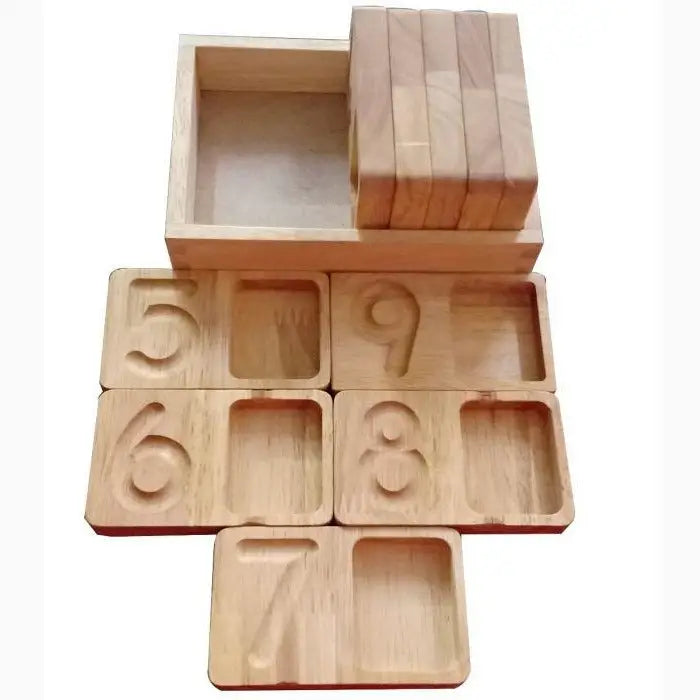 Wooden number tracing set.