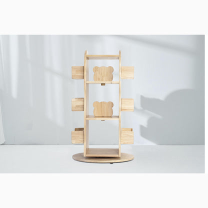 Revolving Solid Wood Bookcase