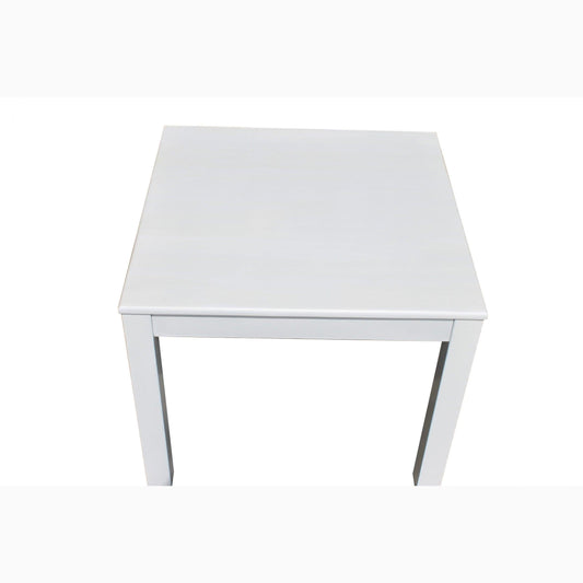 Chic White Rubber Wood Table with Child-Safe Materials