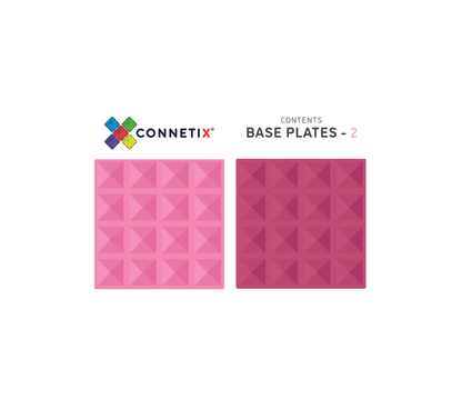 Connetix Magnetic Playground: Pink & Berry Base Plates Duo Pack