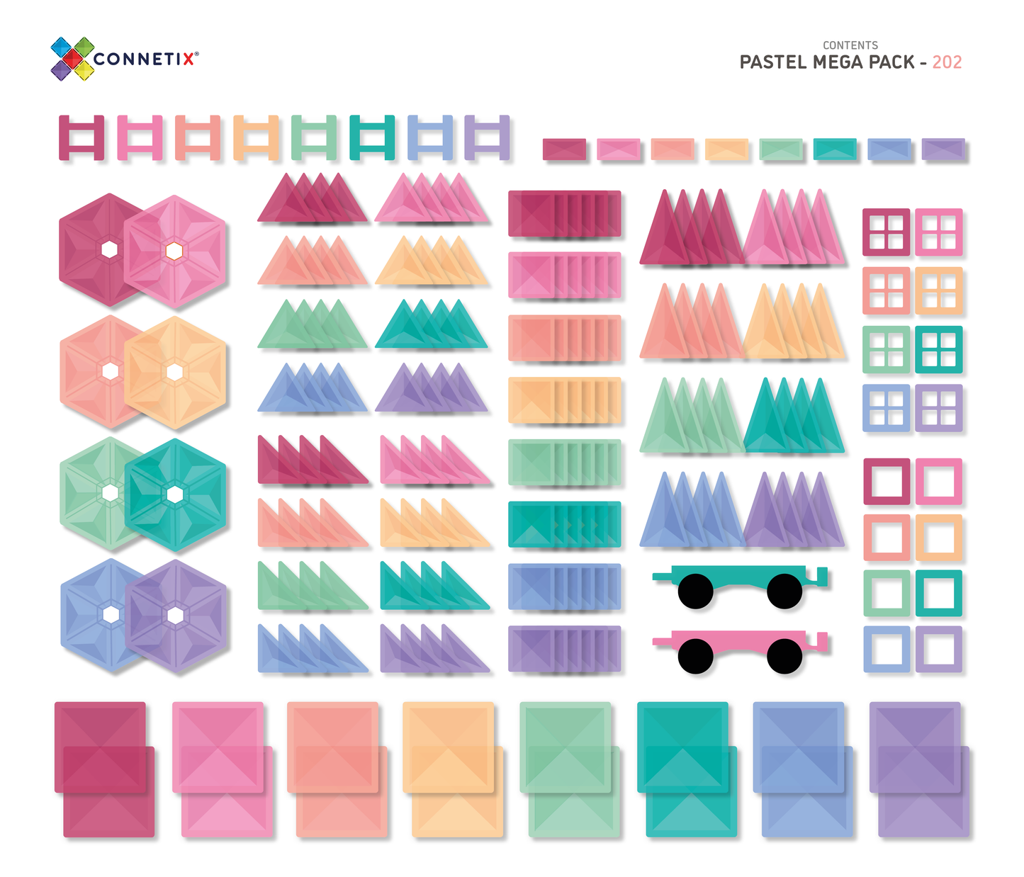 Connetix Vibrant Pastel Creativity Set - 202 Pieces