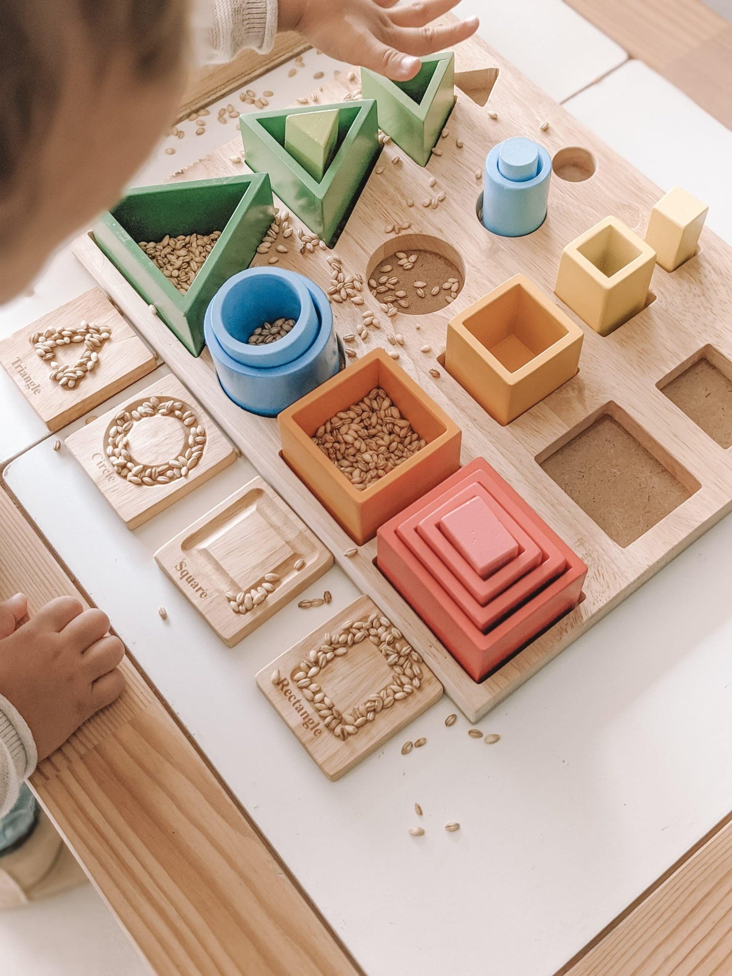Qtoys Montessori-Inspired 3D Stacking & Sorting Playset