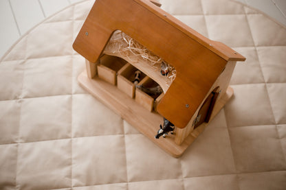 Interactive Wooden Horse Barn for Kids