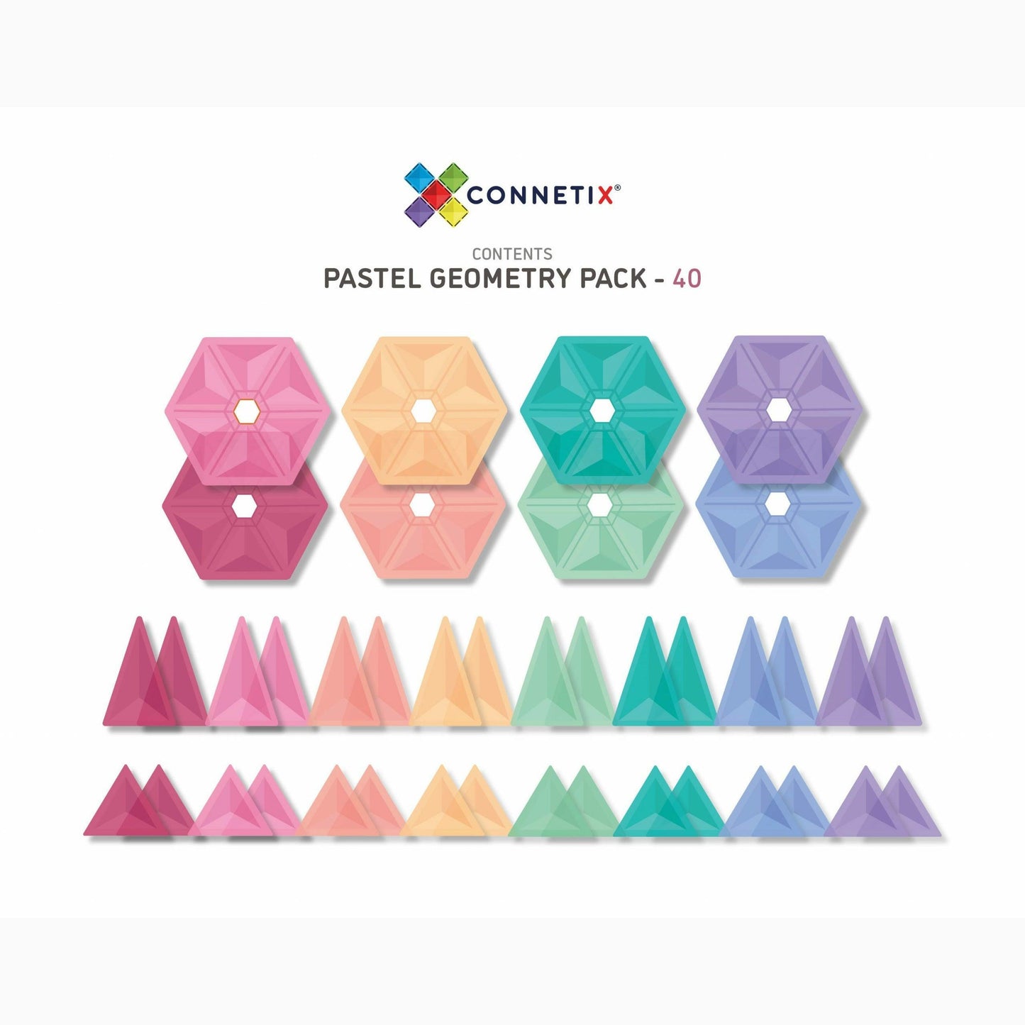 Connetix Pastel Geometry Exploration 40-Piece Set