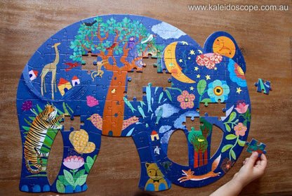 Djeco Illustrated Elephant Shaped Art Puzzle - 150 Pieces