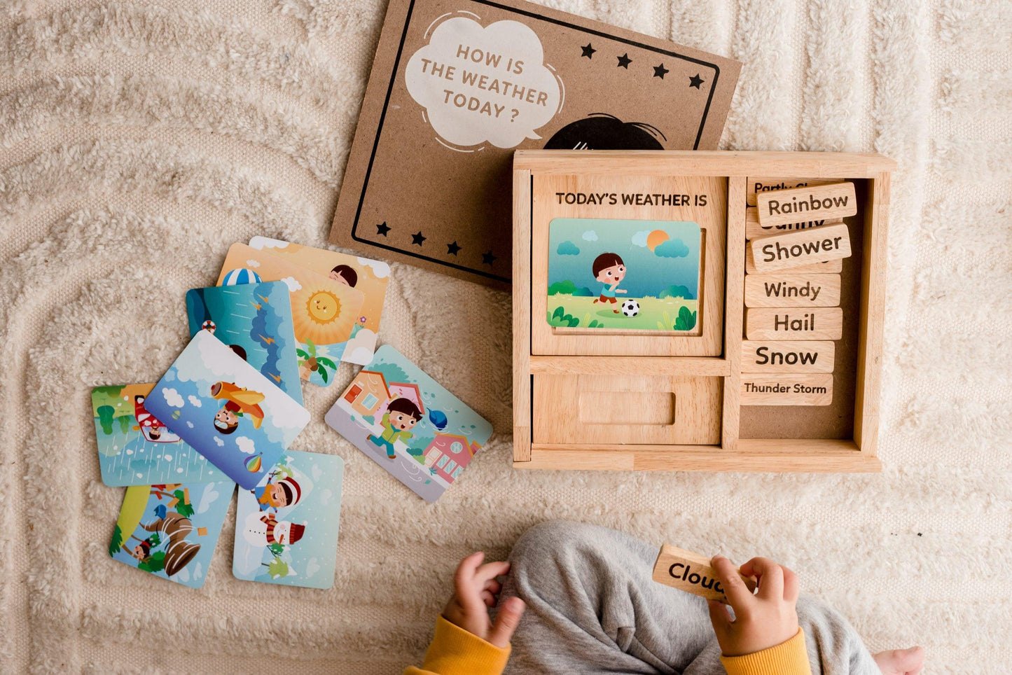 Interactive Wooden Weather Learning Set for Children