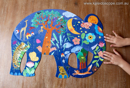 Djeco Illustrated Elephant Shaped Art Puzzle - 150 Pieces