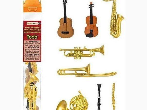 Safari Musical Instruments Toob + Printable Matching Language Cards - Learn Grow Play