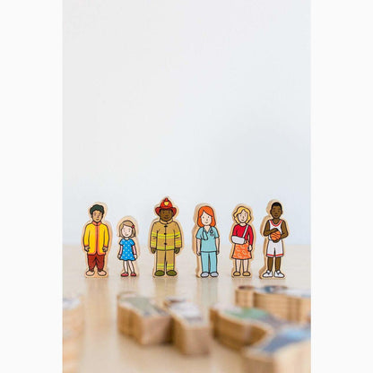 Multicultural Wooden Community Playset by The Freckled Frog