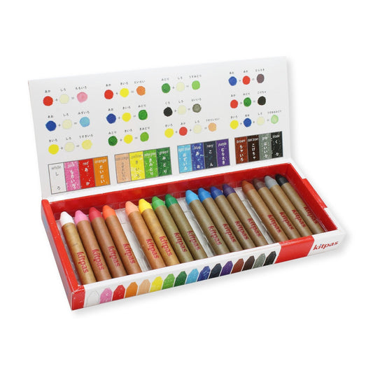 Kitpas Multisurface Medium Crayons - Set of 16 Brilliant Colours