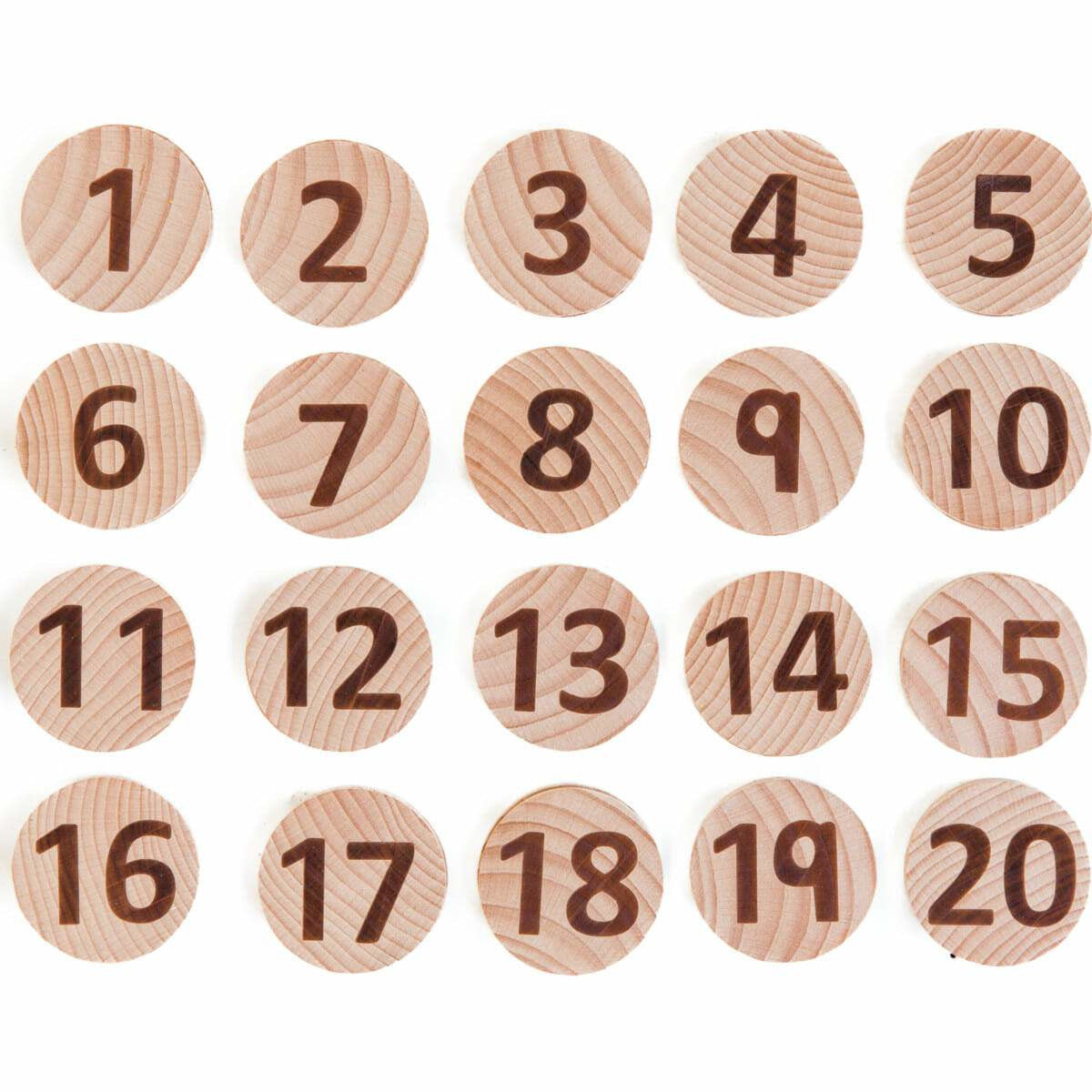 Beech Wood Numeric Learning Discs Set