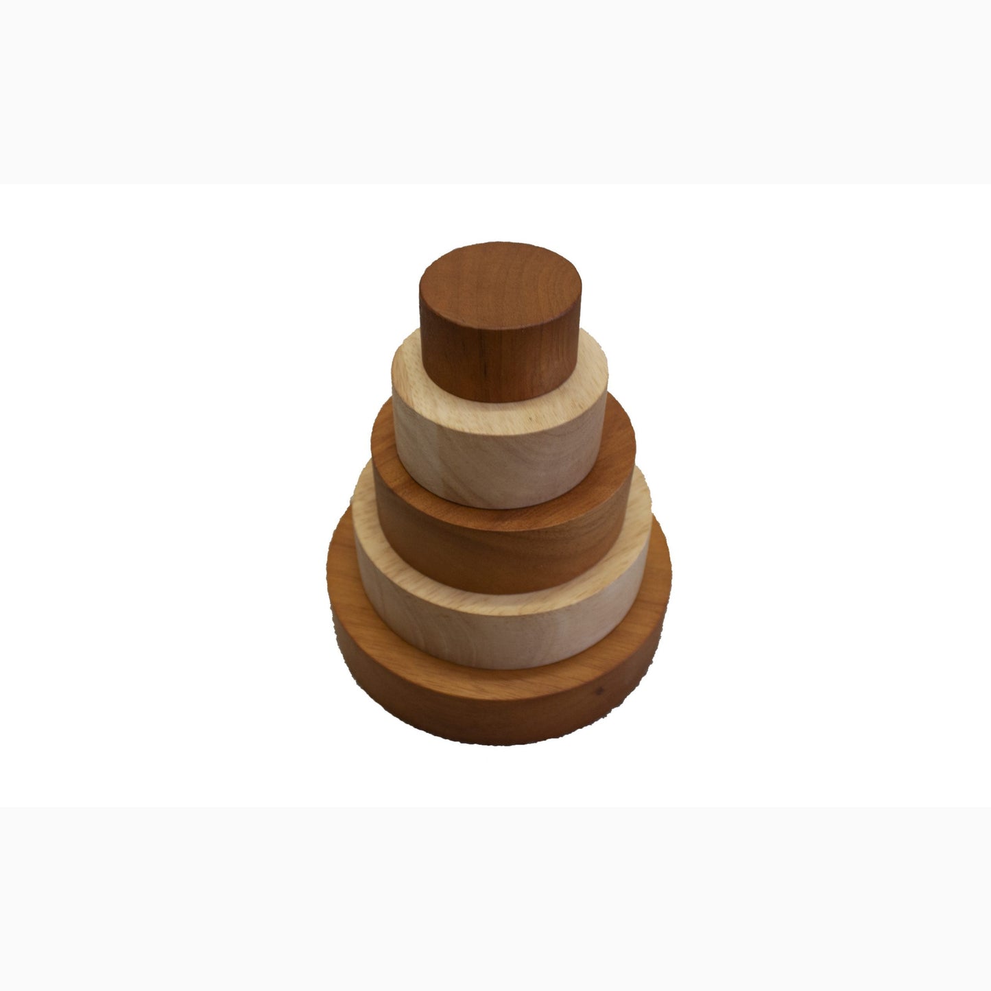 Dual-Tone Wooden Nesting and Stacking Bowl Set